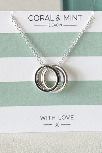 Double eternity necklace - black and white Coral and Mint